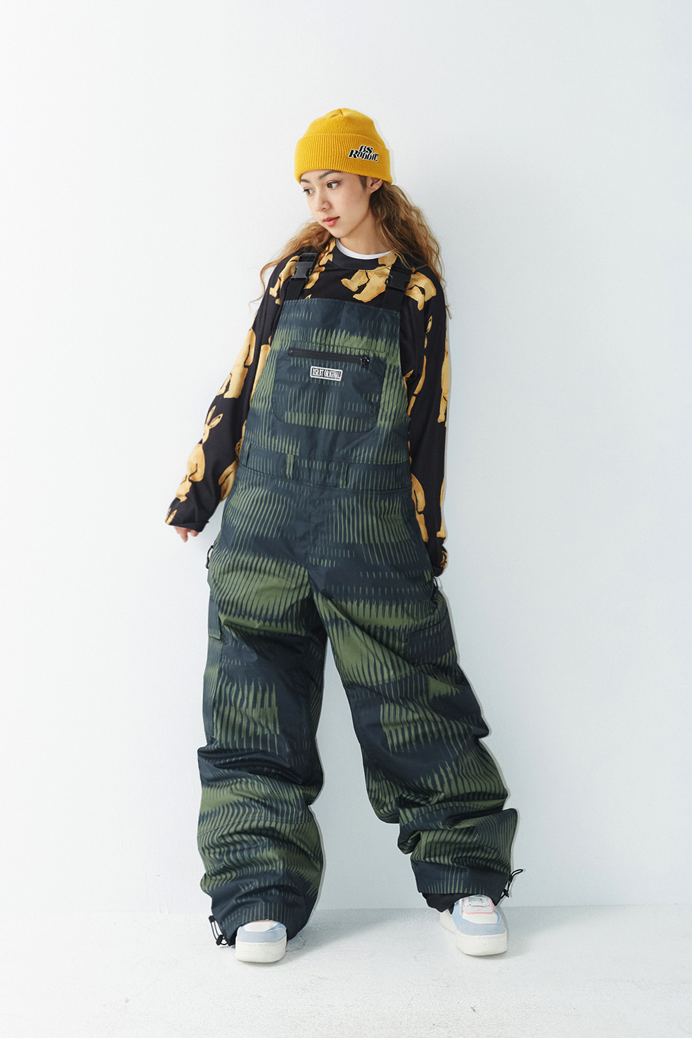 비에스래빗 2223 BSRABBIT IVT CARGO BIB PANTS BLACK FOREST 스노우